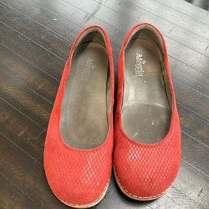 Algeria petal flats red shimmer size 12 women’s wide fitting